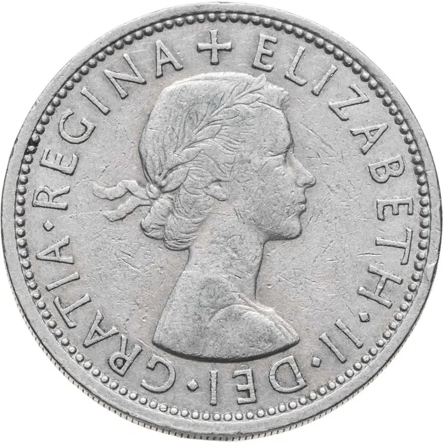 Великобритания 2 шиллинга (флорин, shillings) 1965, аверс