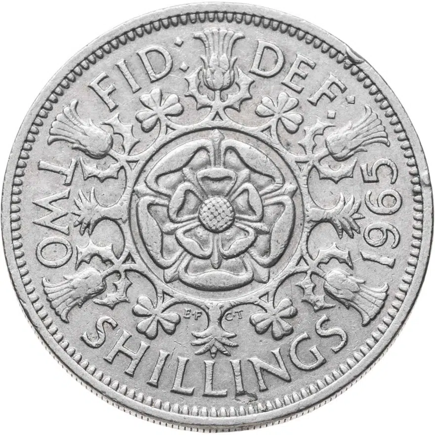 Великобритания 2 шиллинга (флорин, shillings) 1965, реверс