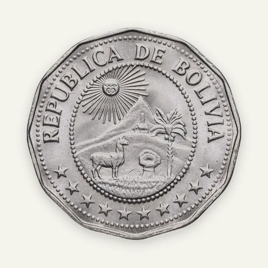 Боливия 25 сентаво (centavos) 1971, реверс