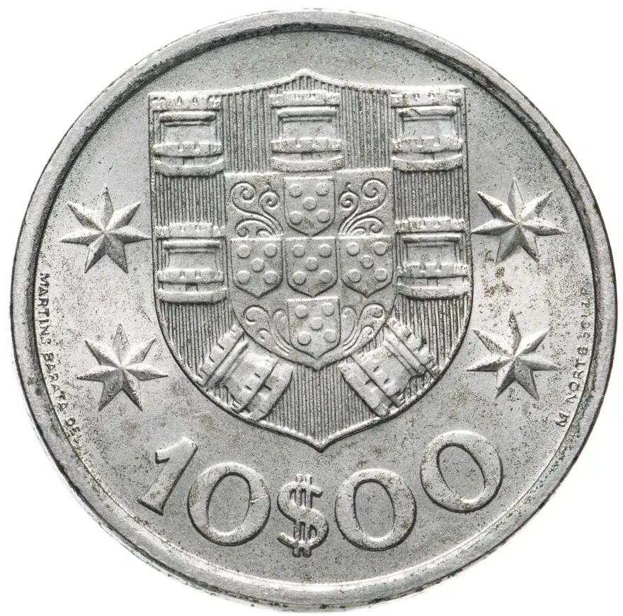 Португалия 10 эскудо (escudos) 1973, реверс