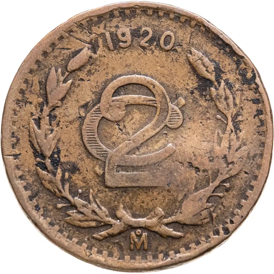 Мексика 2 сентаво (centavos) 1920