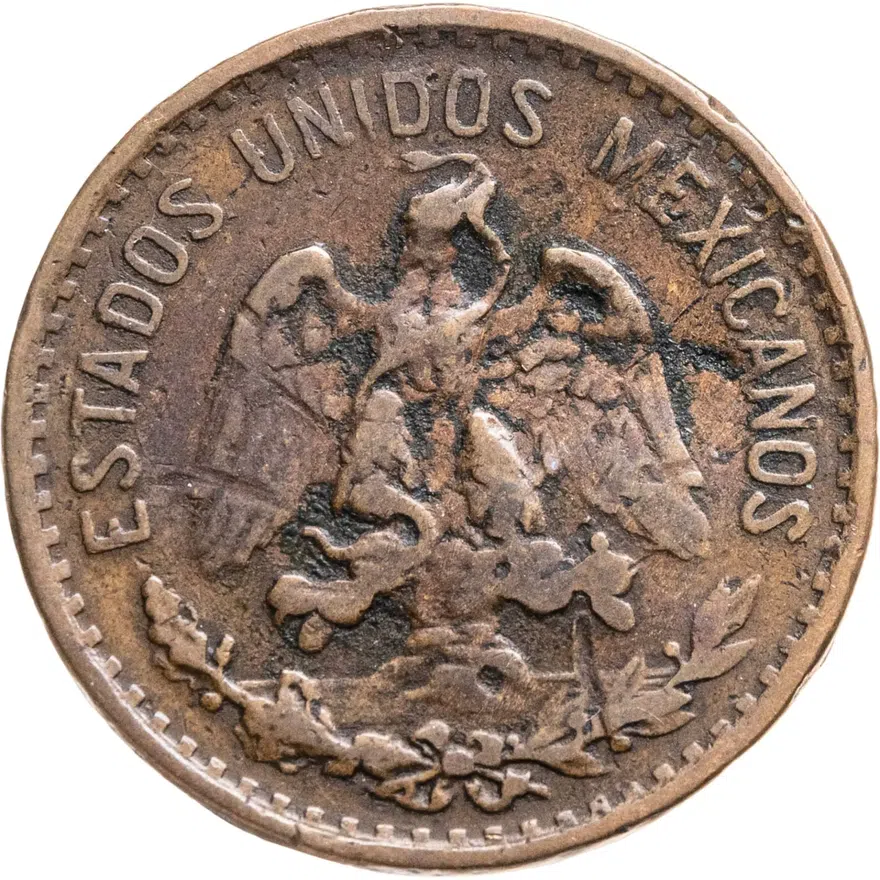 Мексика 2 сентаво (centavos) 1920, реверс