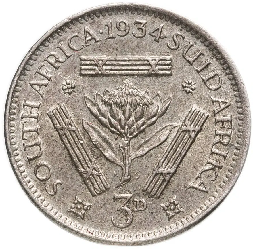 ЮАР 3 пенса (pence) 1934, аверс