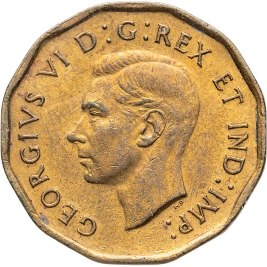 Канада 5 центов (cents) 1942 12-угольник /красный цвет/, реверс