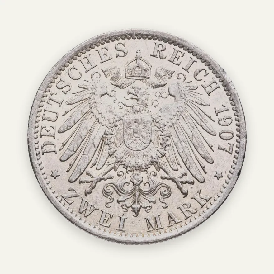 Германия (Империя) 2 марки (mark) 1907, реверс