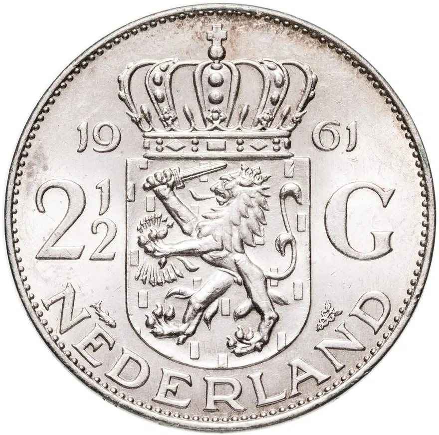 Нидерланды 2 1/2 гульдена (gulden) 1961