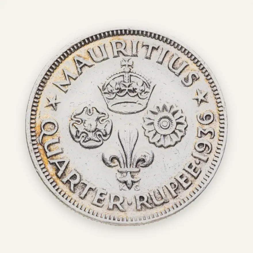 Маврикий 1/4 рупии (rupee) 1936, реверс