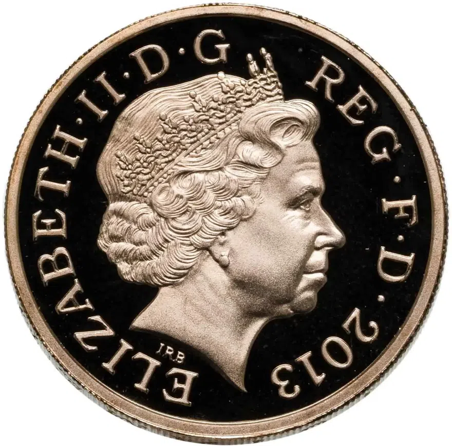Великобритания 1 фунт (pound) 2013 Королевский герб, реверс