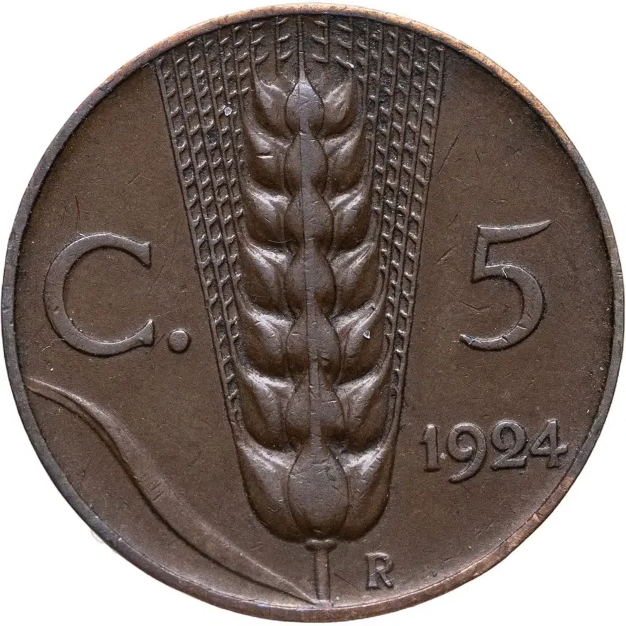 Италия 5 чентезимо (centesimi) 1924