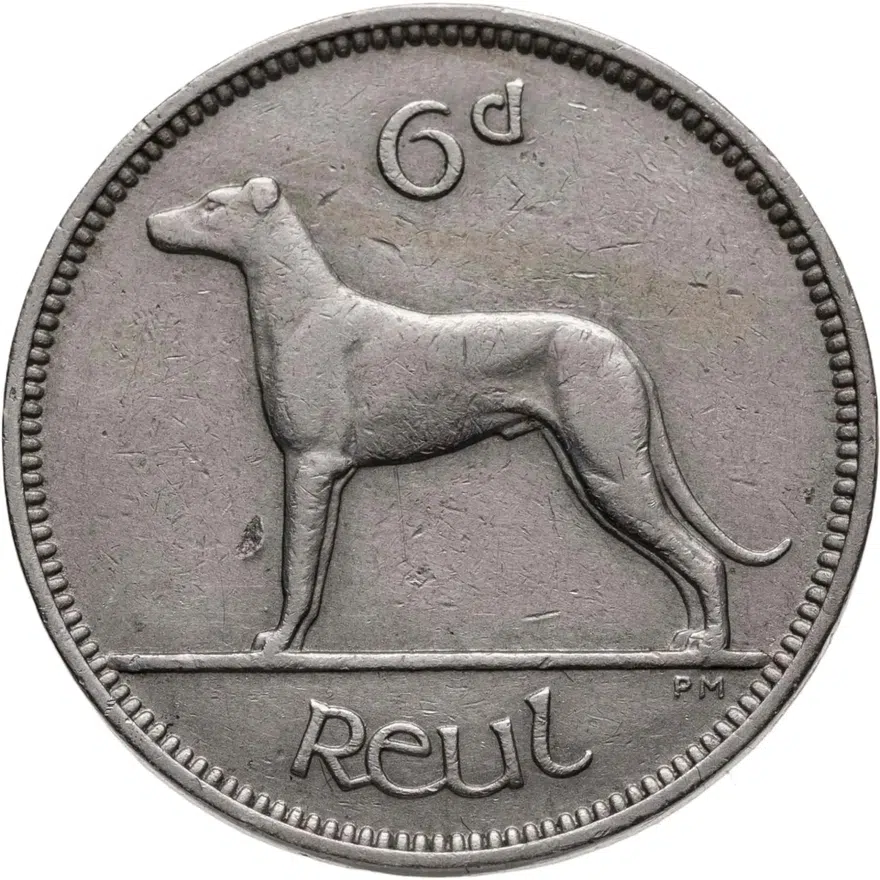 Ирландия 6 пенсов (pence) 1955, реверс