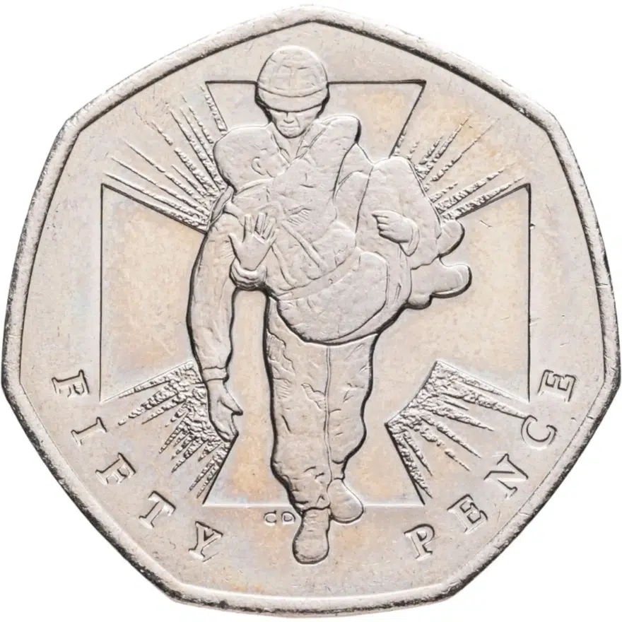 Великобритания 50 пенсов (pence) 2006 "Героический акт"
