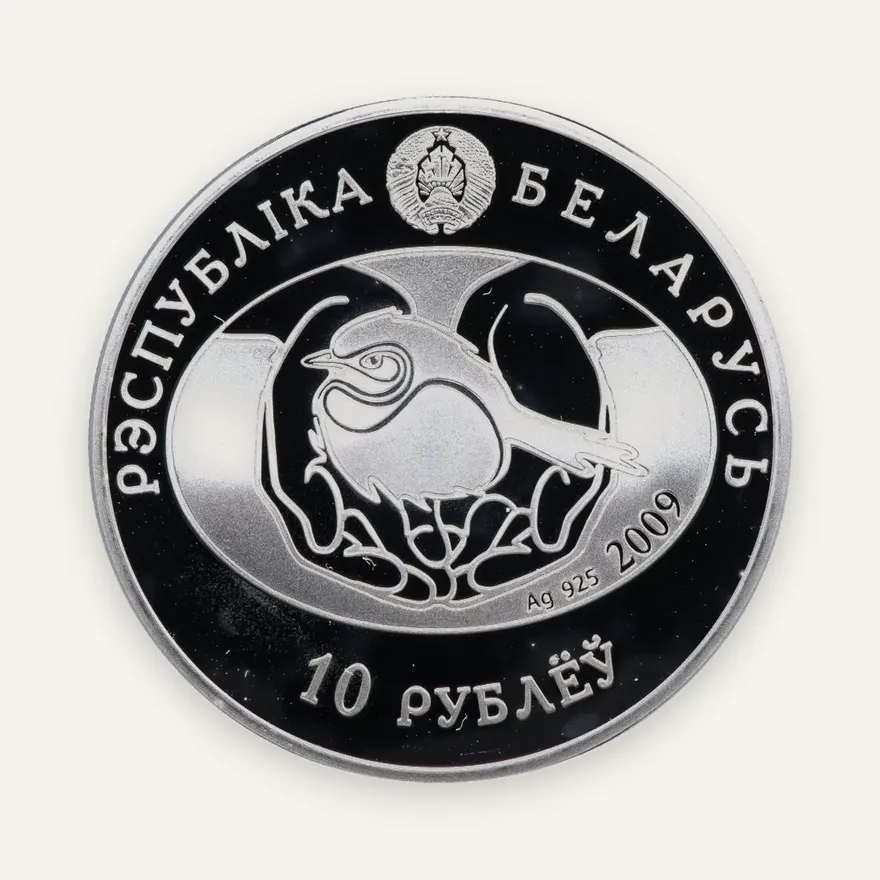 Беларусь 10 рублей 2009   Птица года - Серый гусь, реверс