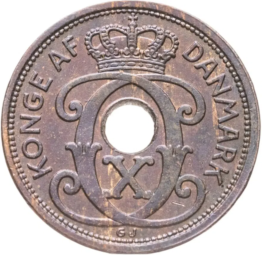 Дания 1 эре (ore) 1930, реверс
