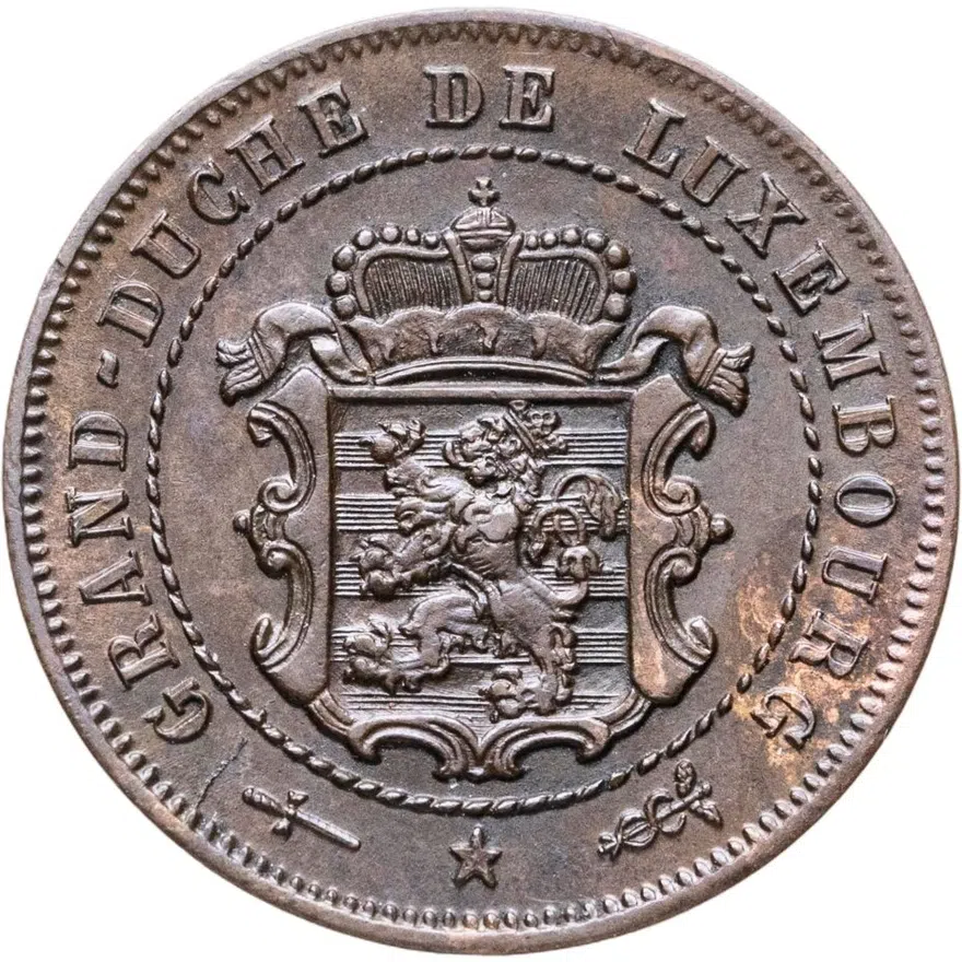 Люксембург 2 1/2 сантима (centimes) 1870, реверс