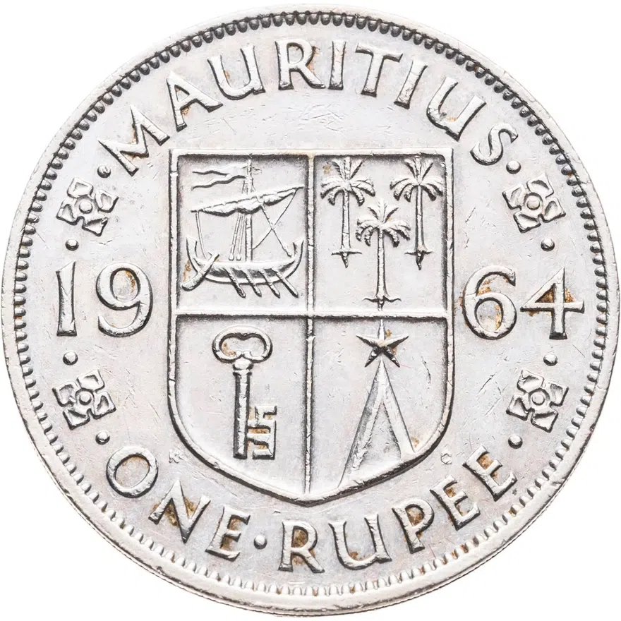 Маврикий 1 рупия (rupee) 1964, реверс