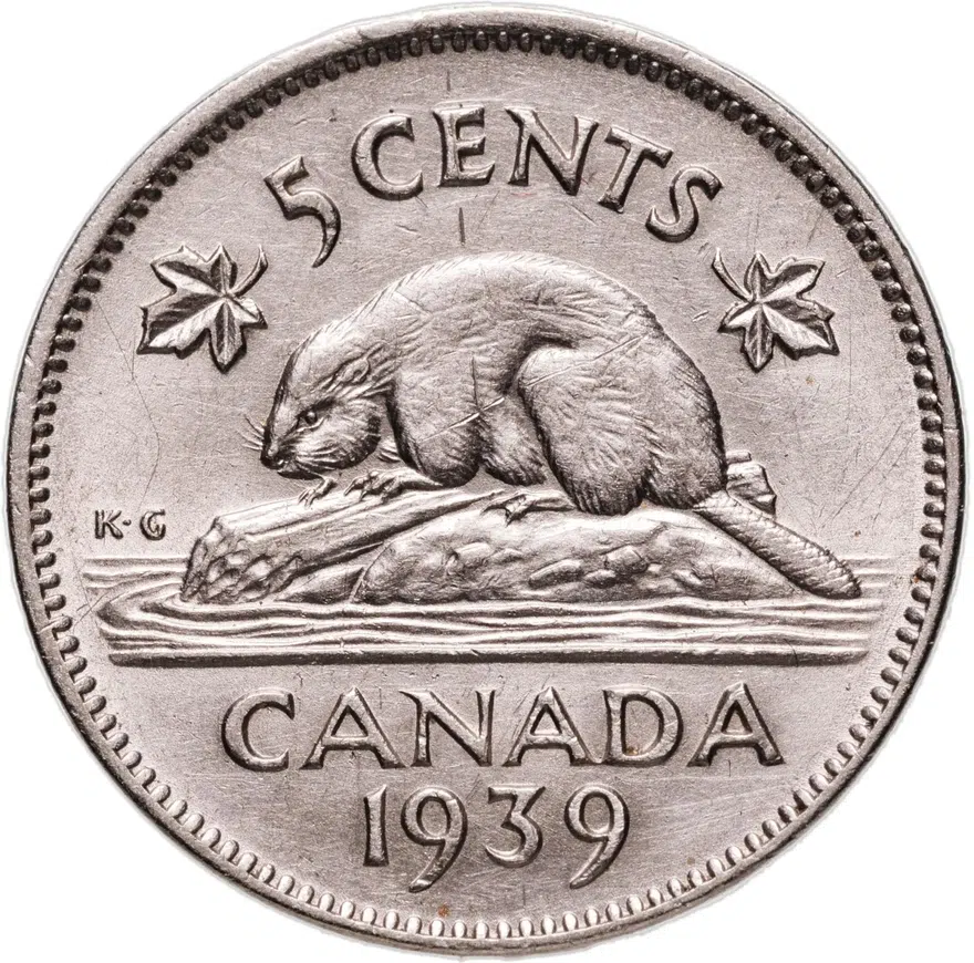 Канада 5 центов (cents) 1939, аверс