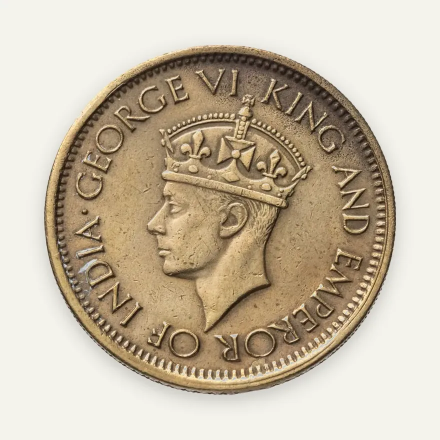 50 центов (cents) 1943     Цейлон, реверс