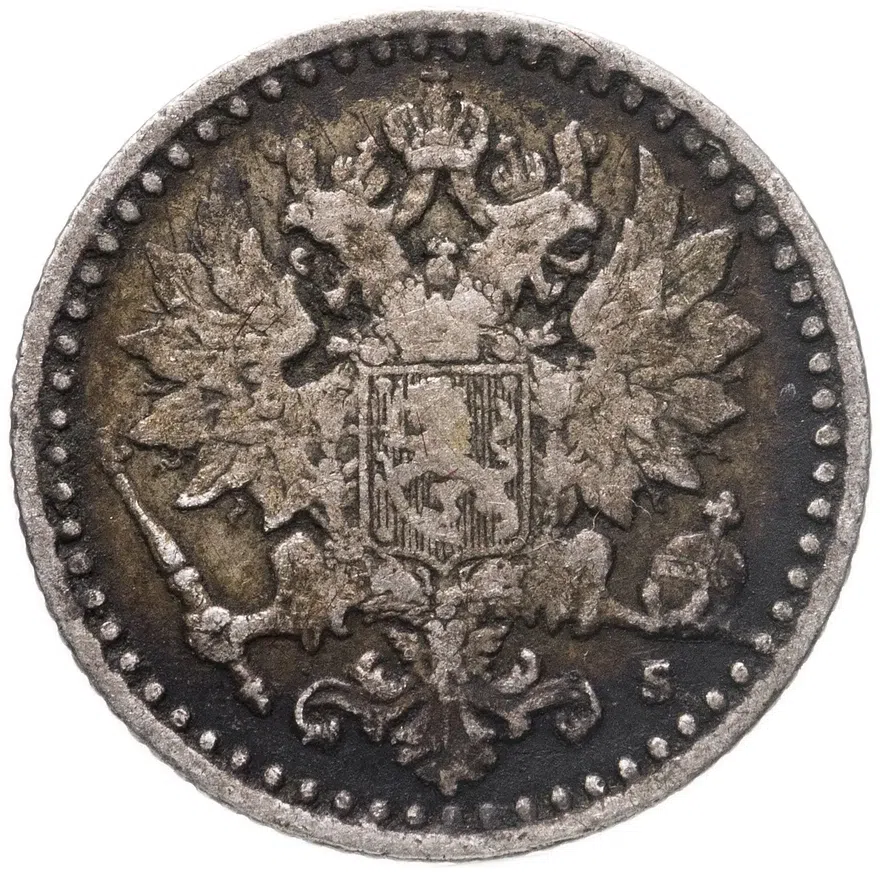 Финляндия 25 пенни (pennia) 1865, реверс