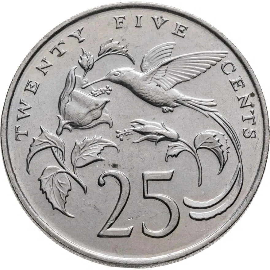Ямайка 25 центов (cents) 1989