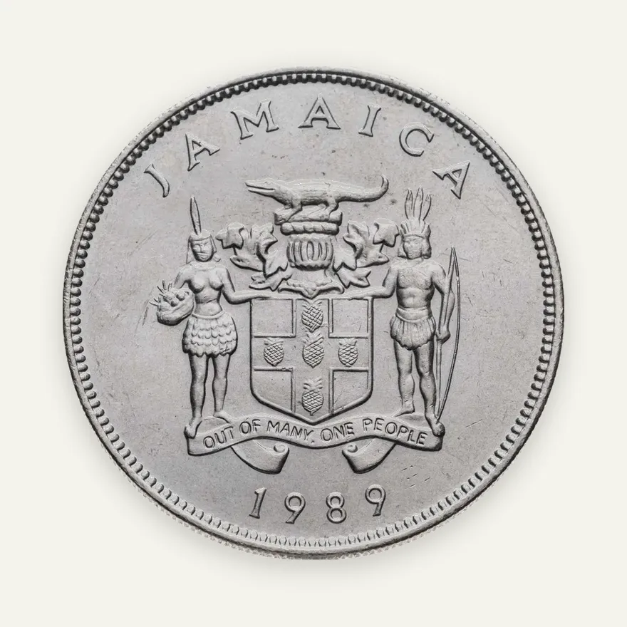 Ямайка 25 центов (cents) 1989, реверс
