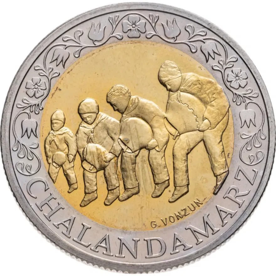 Швейцария 5 франков (francs) 2003 "Проводы зимы (Chalandamarz)", аверс