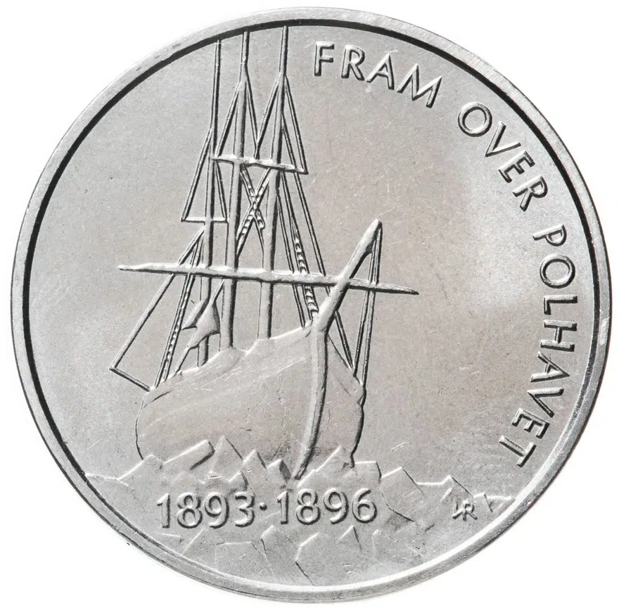 Норвегия 5 крон (kroner) 1996  100 лет Норвежской полярной экспедиции Нансена