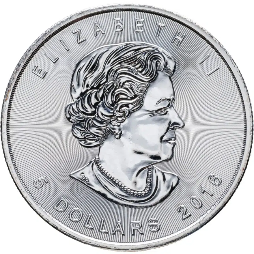 Канада 5 долларов (dollars) 2016  Canadian Silver Maple Leaf (кленовый лист) Year of the Monkey (Год Обезьяны), реверс