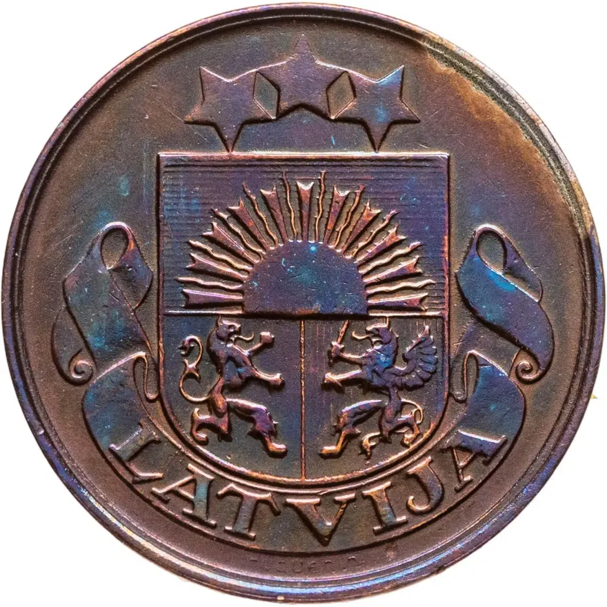 Латвия 2 сантима (santimi) 1922, реверс