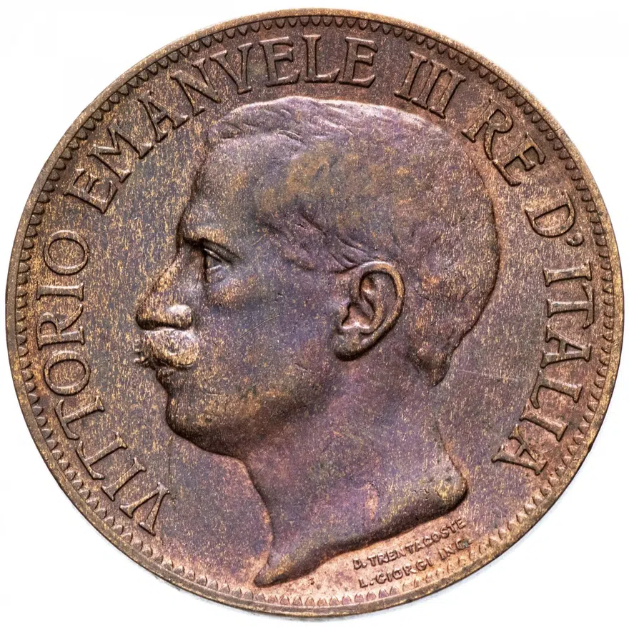 Италия 10 чентезимо (centesimi) 1911  50 лет Королевству, реверс