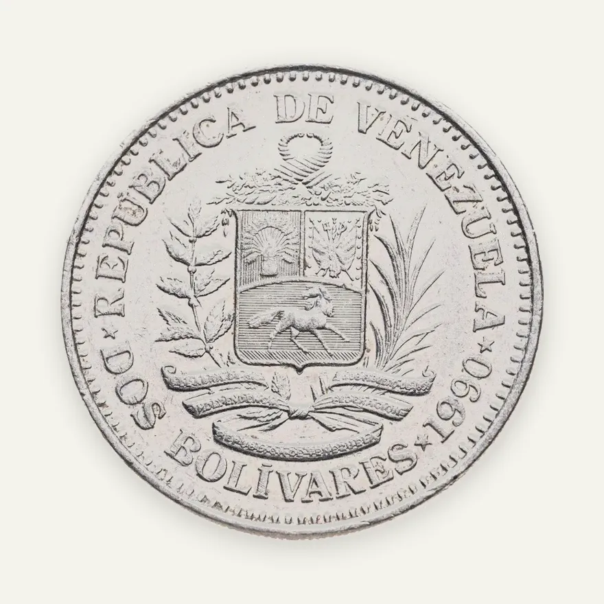 Венесуэла 2 боливара (bolivares) 1990, реверс