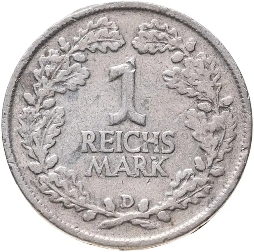 Германия 1 рейхсмарка (reichsmark) 1925 "D"