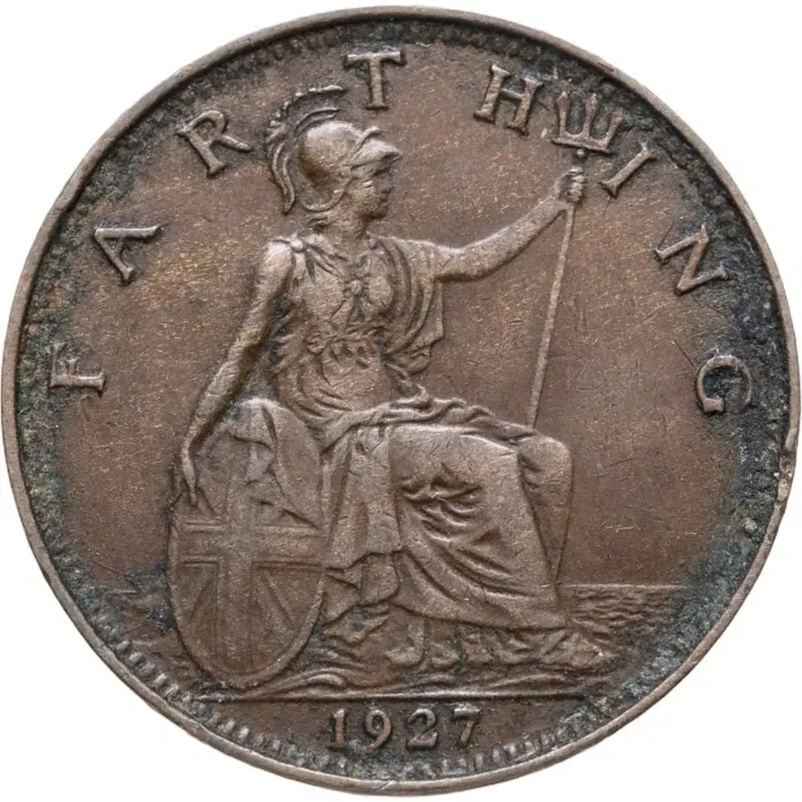 Великобритания 1 фартинг (farthing) 1927, аверс