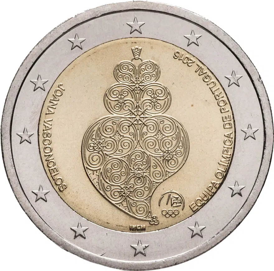 Португалия 2 euro (евро) 2016 сборная Португалии на Играх XXXI летней Олимпиады в Рио-де-Жанейро 2016