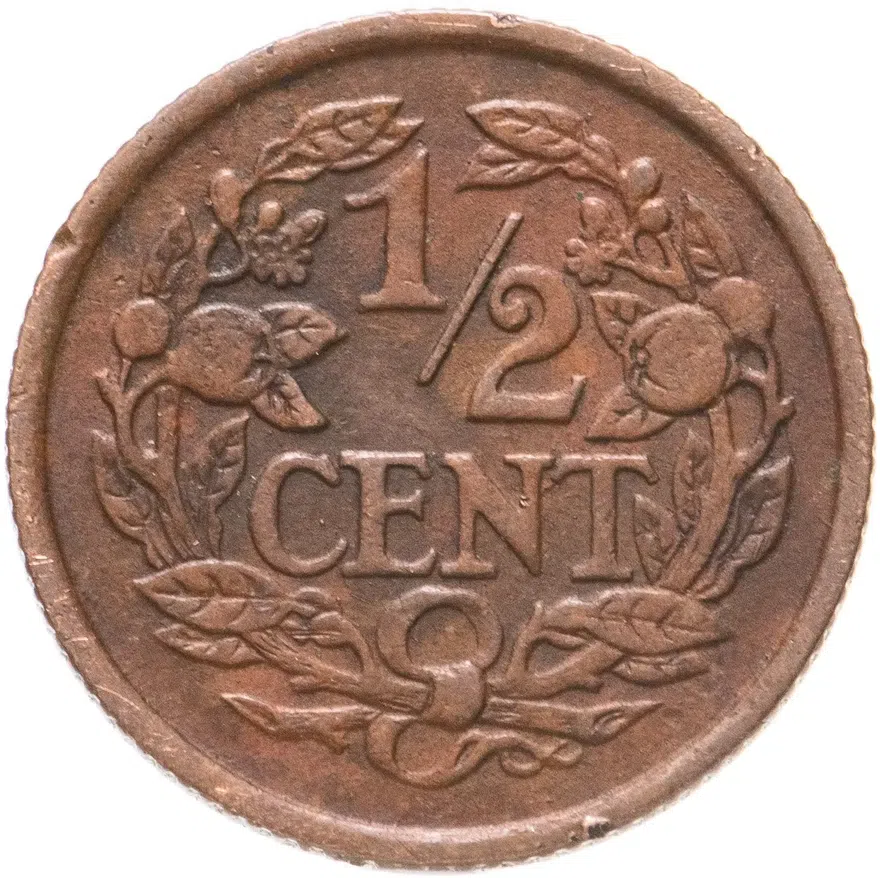 Нидерланды 1/2 цента (cent) 1934