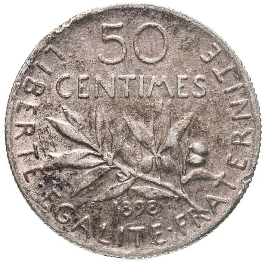 Франция 50 сантимов 1898, реверс