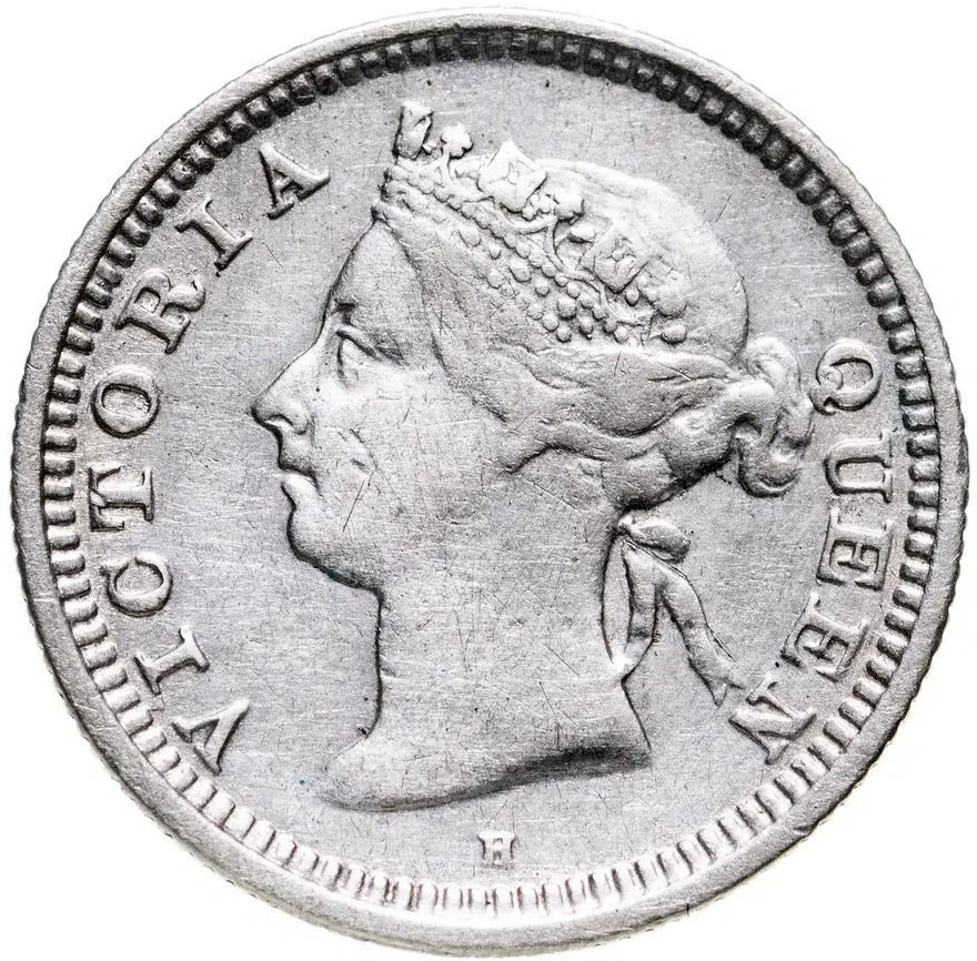 Стрейтс Сетлментс 5 центов (cents) 1897 H знак монетного двора: "H" - Хитон, Бирмингем