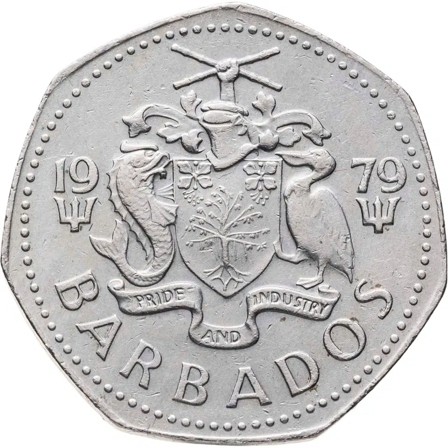 Барбадос 1 доллар (dollar) 1979   Без отметки монетного двора, реверс