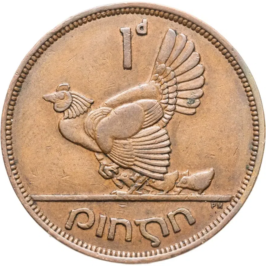 Ирландия 1 пенни (penny) 1943, реверс