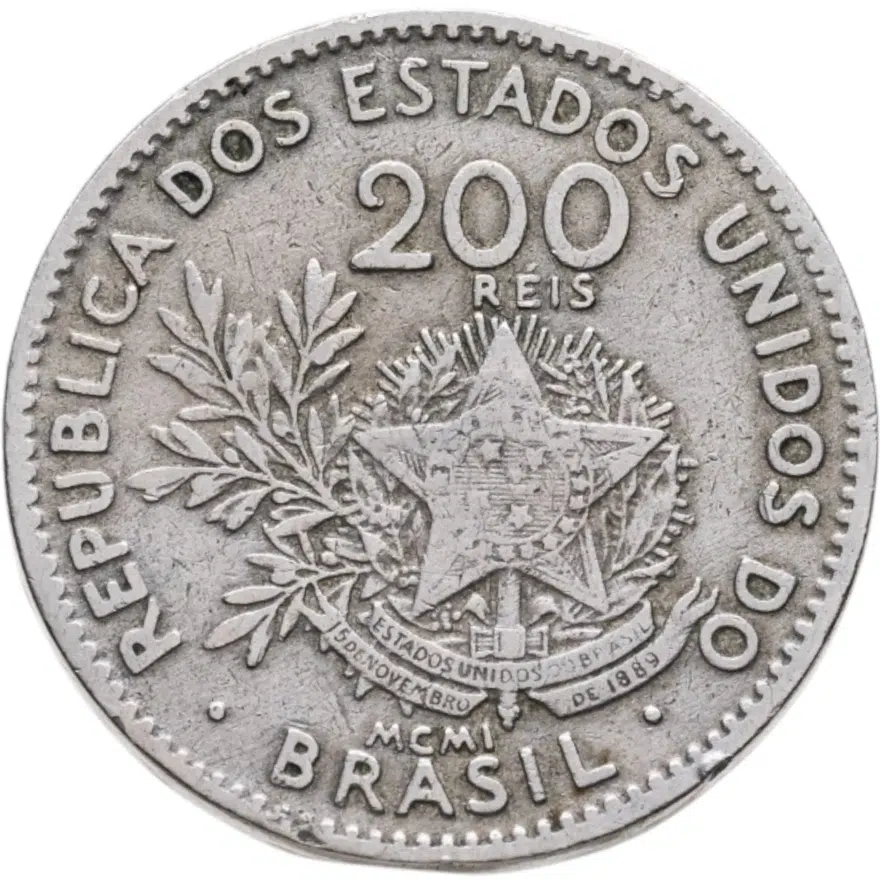 Бразилия 200 реалов (рейс, reis) 1901 Liberty