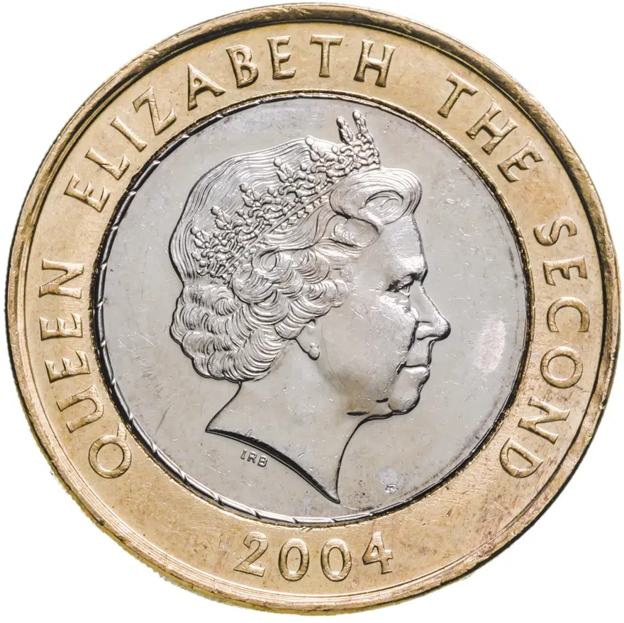 Фолклендские острова 2 фунта (pounds) 2004  30 лет монетам Фолклендов, реверс