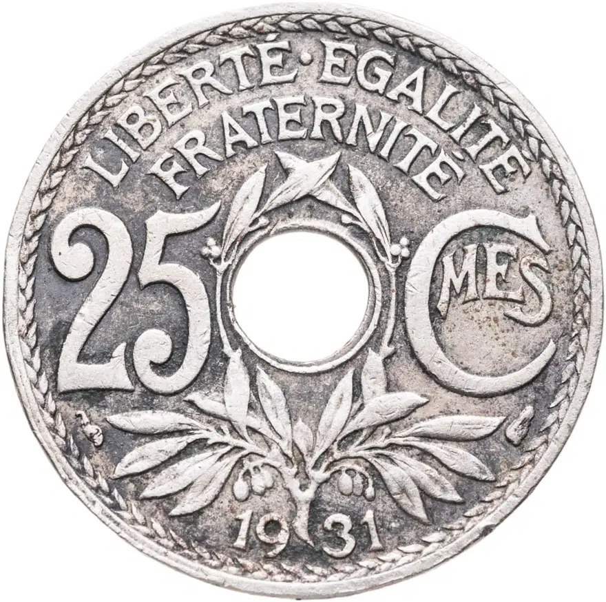 Франция 25 сантимов (centimes) 1931, аверс