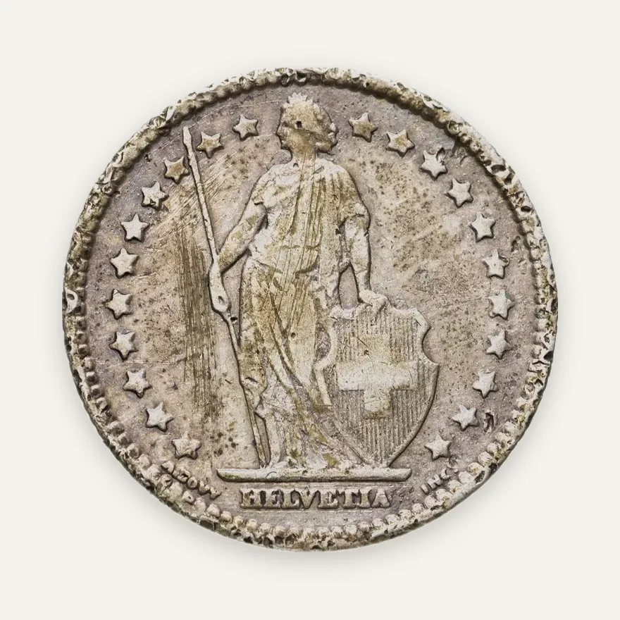 Швейцария 1 франк (franc) 1899, реверс