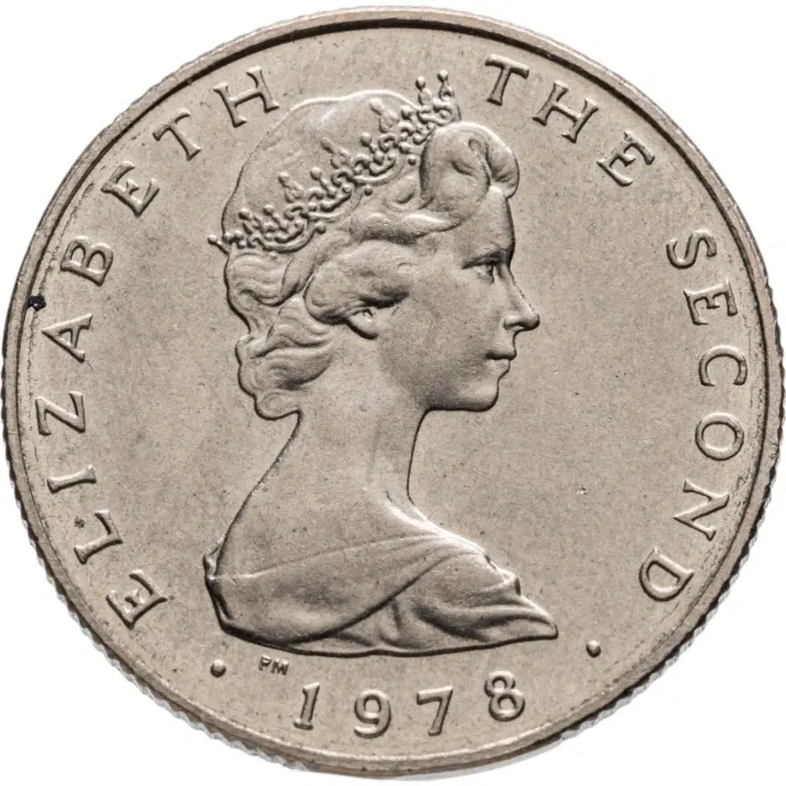 Остров Мэн 1 фунт (pound) 1978 Отметка "AA" на реверсе