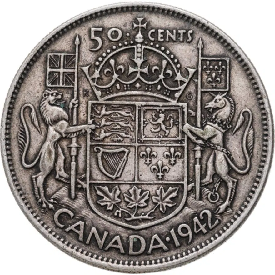 Канада 50 центов (cents) 1942, реверс