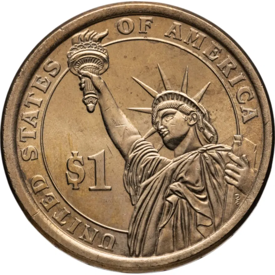 США 1 доллар (dollar) 2015 P Джон Кеннеди (35-й президент США) знак монетного двора "P" - Филадельфия, реверс