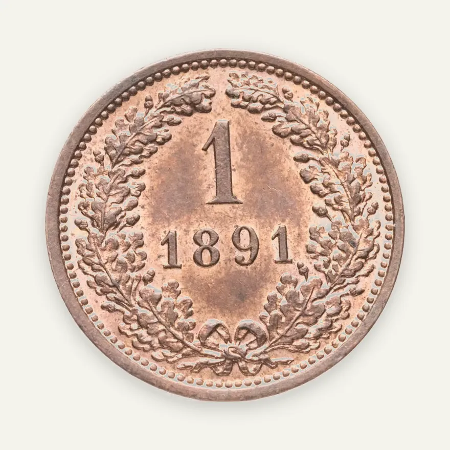Австрия 1 крейцер (kreuzer) 1891, аверс