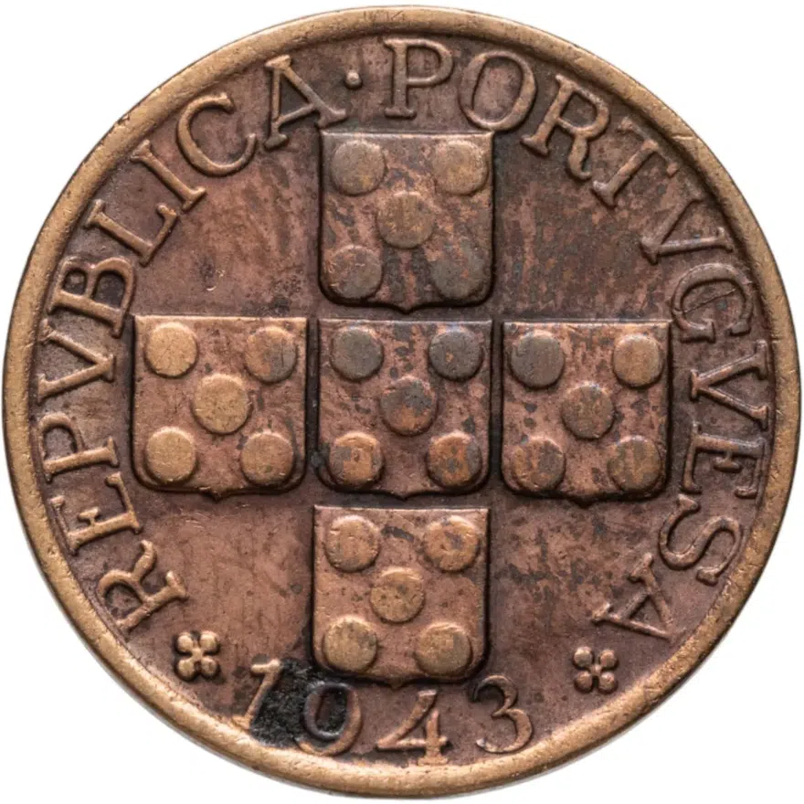 Португалия 20 сентаво (centavos) 1943, реверс