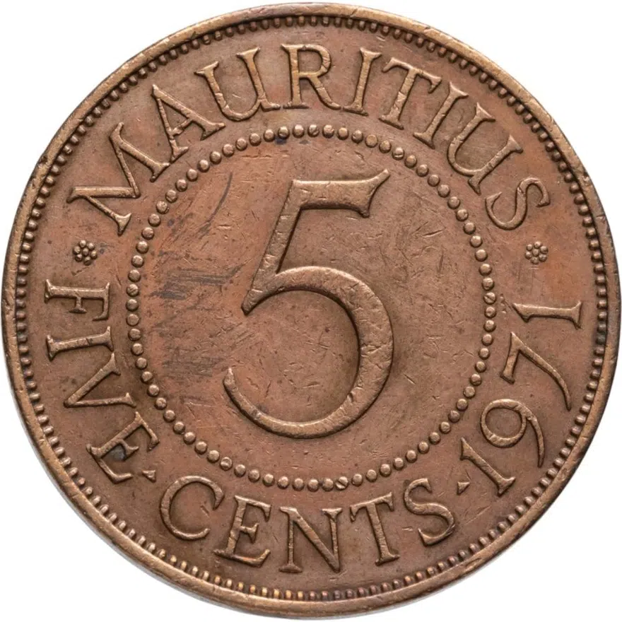 Маврикий 5 центов (cents) 1971, реверс