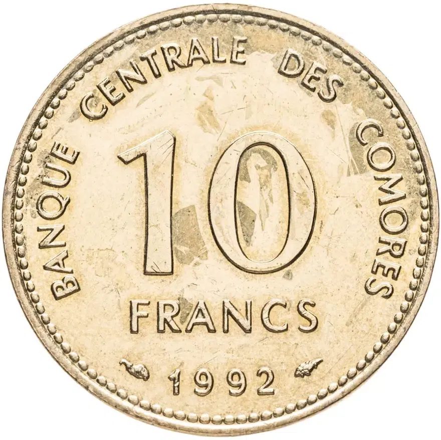 Коморские острова 10 франков (francs) 1992