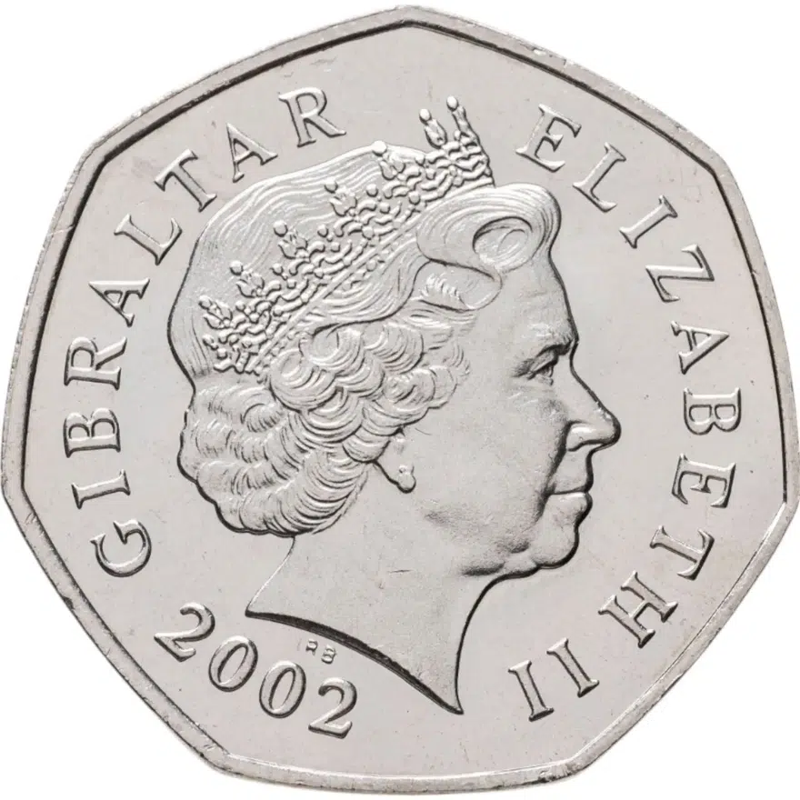 Гибралтар 50 пенсов (pence) 2002 Рождество, реверс
